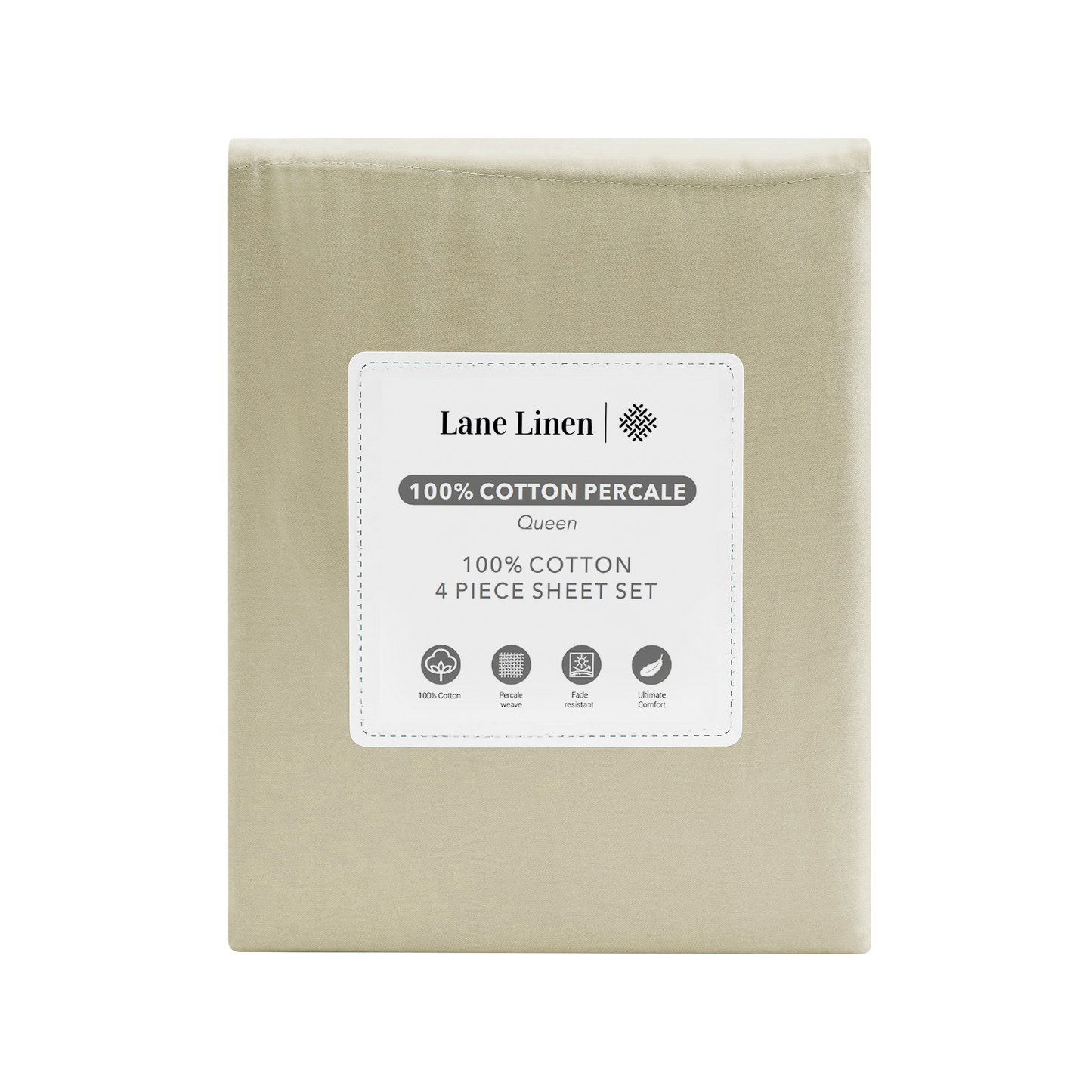 100% Cotton Percale Sheet Set - Linen