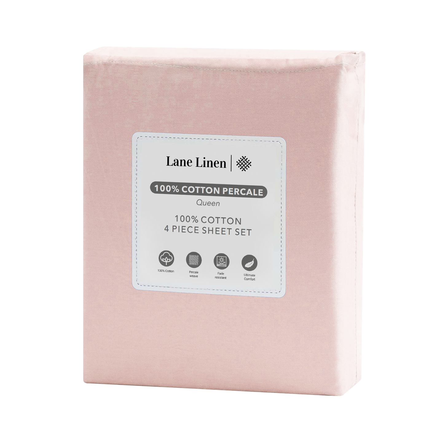 100% Cotton Percale Sheet Set - Sepia Rose