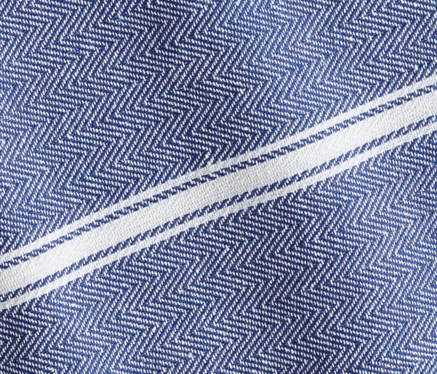 Set of 12 Herringbone Kitchen Towels - Blue
