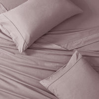 100% Organic Washed Cotton Sheet Set - Lilac