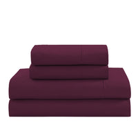 100% Organic Washed Cotton Sheet Set - Windsor Wine
