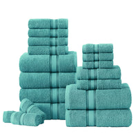 18 Piece 100% Cotton Towel Set 550GSM - Teal