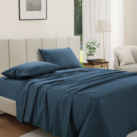100% Cotton Percale Sheet Set - Estate Blue