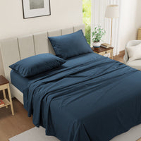 100% Cotton Percale Sheet Set - Estate Blue