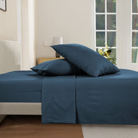 100% Cotton Percale Sheet Set - Estate Blue