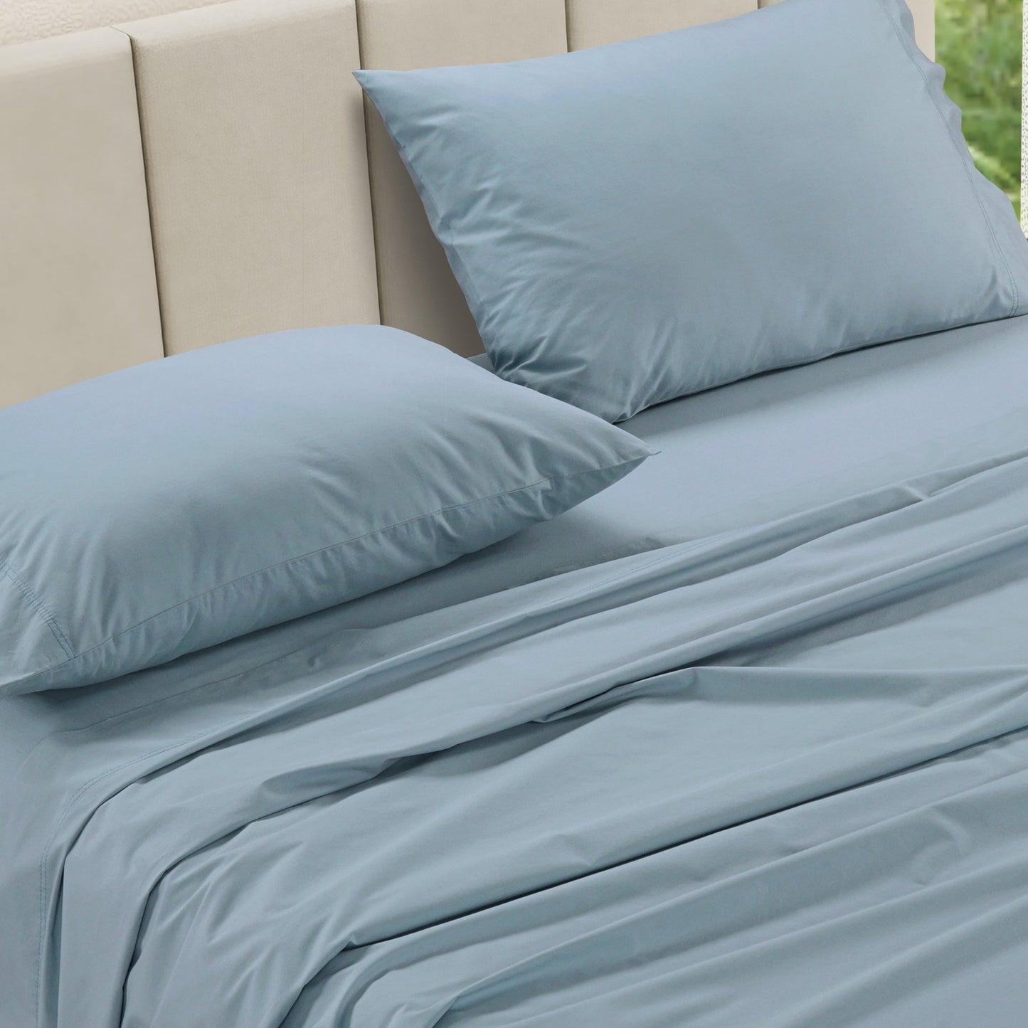 100% Cotton Percale Sheet Set - French Blue