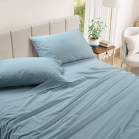 100% Cotton Percale Sheet Set - French Blue