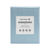 100% Cotton Percale Sheet Set - French Blue