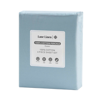 100% Cotton Percale Sheet Set - French Blue