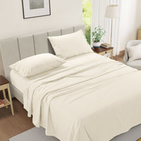 100% Cotton Percale Sheet Set - Ivory