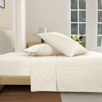 100% Cotton Percale Sheet Set - Ivory