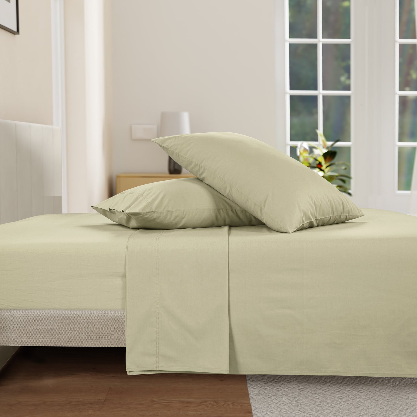 100% Cotton Percale Sheet Set - Linen