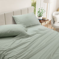 100% Cotton Percale Sheet Set- Mineral