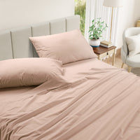 100% Cotton Percale Sheet Set - Sepia Rose