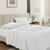 100% Cotton Percale Sheet Set - White