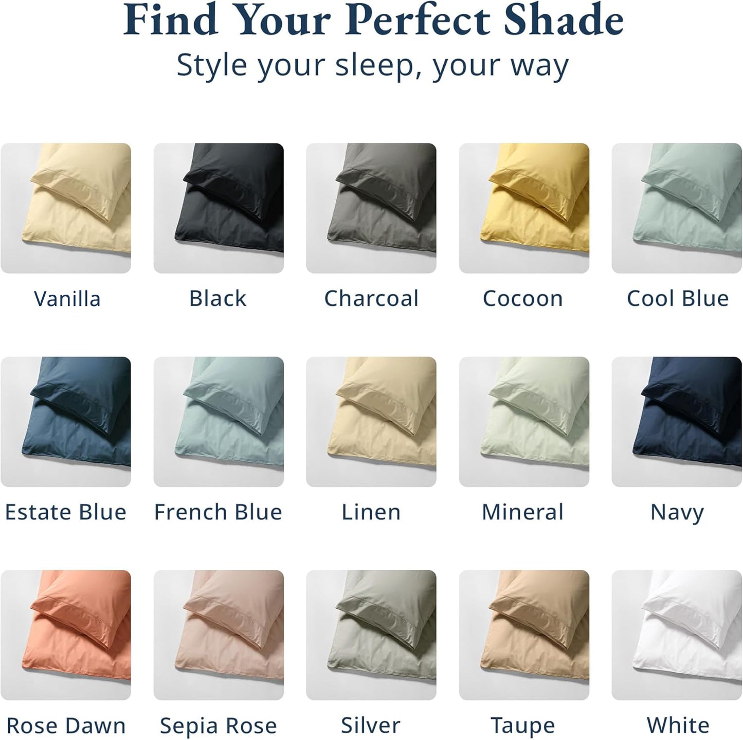 100% Organic Washed Cotton Quilt Cover Set - Estate Blue