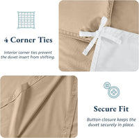 100% Organic Washed Cotton Quilt Cover Set - Taupe