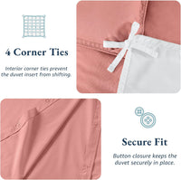 100% Organic Washed Cotton Quilt Cover Set - Rose Dawn