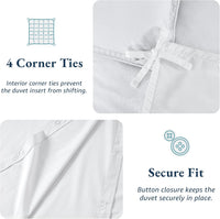 100% Organic Washed Cotton Quilt Cover Set - White