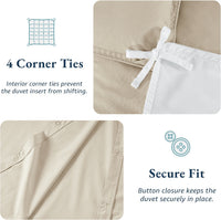 100% Organic Washed Cotton Quilt Cover Set - Linen