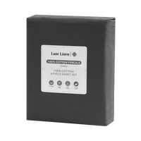 100% Cotton Percale Sheet Set - Charcoal