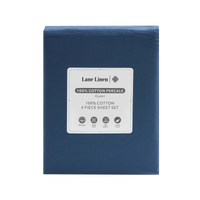 100% Cotton Percale Sheet Set - Estate Blue