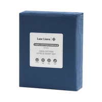 100% Cotton Percale Sheet Set - Estate Blue