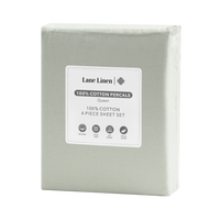 100% Cotton Percale Sheet Set- Mineral