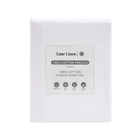 100% Cotton Percale Sheet Set - White