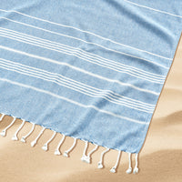 Turkish Towel Beach Blanket - Sky Blue