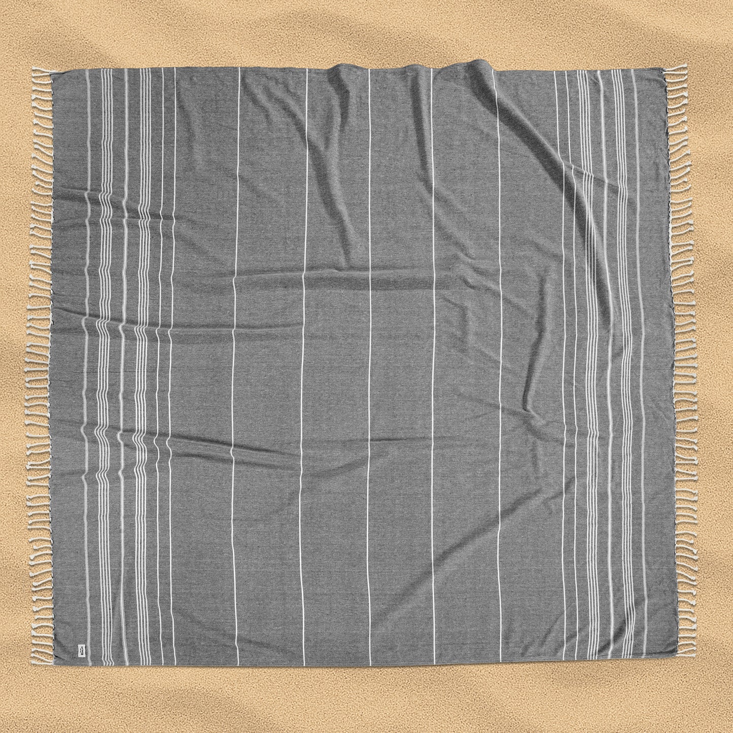 Turkish Towel Beach Blanket - Smokey Black