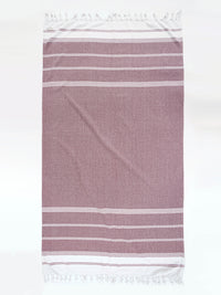 Set of 2 Diamond Turkish Beach Towels - Fired Brick