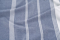Set of 2 Diamond Turkish Beach Towels - Navy Blazer