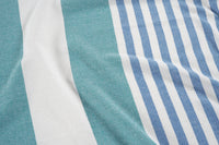 Set of 2 Diamond Turkish Beach Towels - Green Red Stripe
