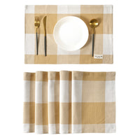 Set of 6 Placemats - Beige Check