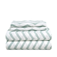100% Organic Washed Cotton Sheet Set - Chevron Blue