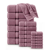 18 Piece 100% Cotton Towel Set 550GSM - Wishful Mauve
