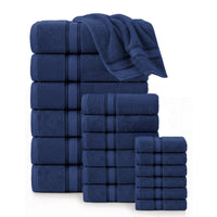 18 Piece 100% Cotton Towel Set 550GSM - Navy
