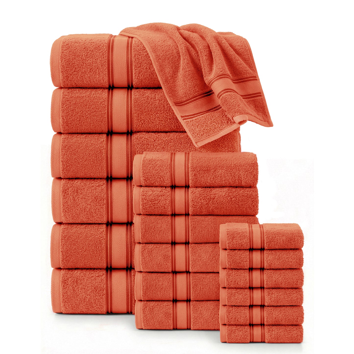 18 Piece 100% Cotton Towel Set 550GSM - Tigerlily