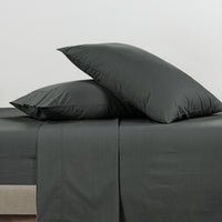 100% Cotton Percale Sheet Set - Charcoal