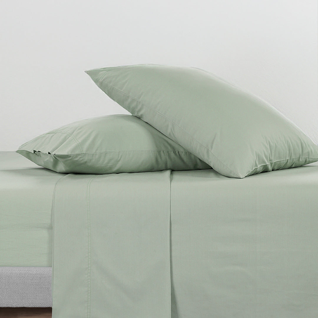 100% Cotton Percale Sheet Set- Mineral