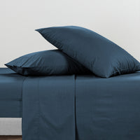 100% Cotton Percale Sheet Set - Estate Blue