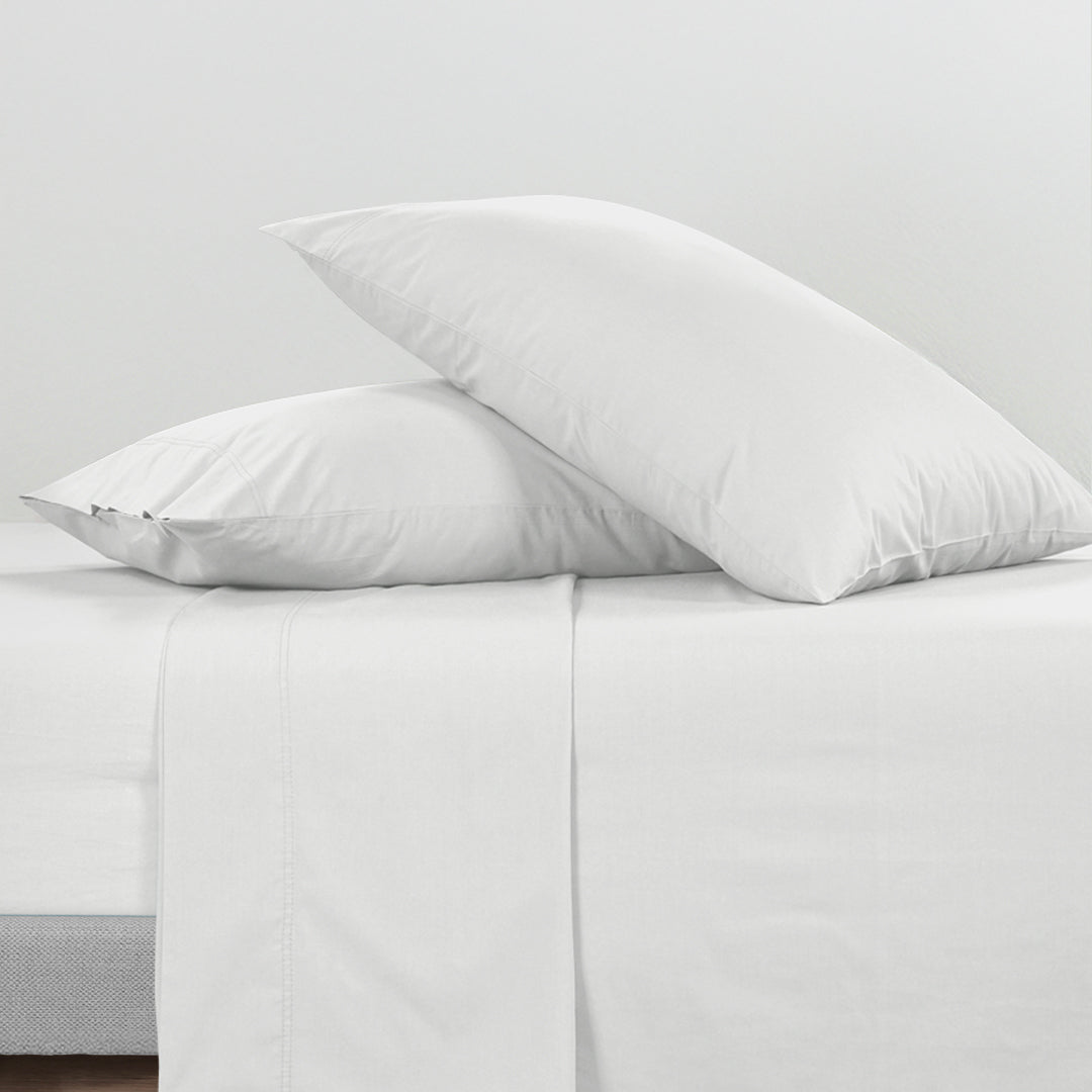 100% Cotton Percale Sheet Set - White