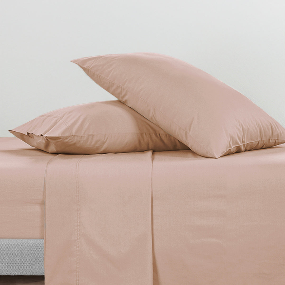 100% Cotton Percale Sheet Set - Sepia Rose