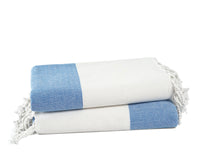 Set of 2 Herringbone Turkish Beach Towels  - Placid Blue