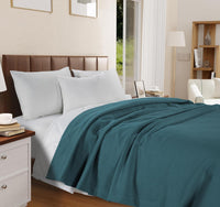 100% Cotton Herringbone Blanket - Sage Green