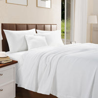100% Cotton Herringbone Blanket - White