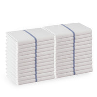 Set of 24 Herringbone Kitchen Towels - Blue Stripe