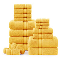 18 Piece 100% Cotton Towel Set 550GSM - Mimosa
