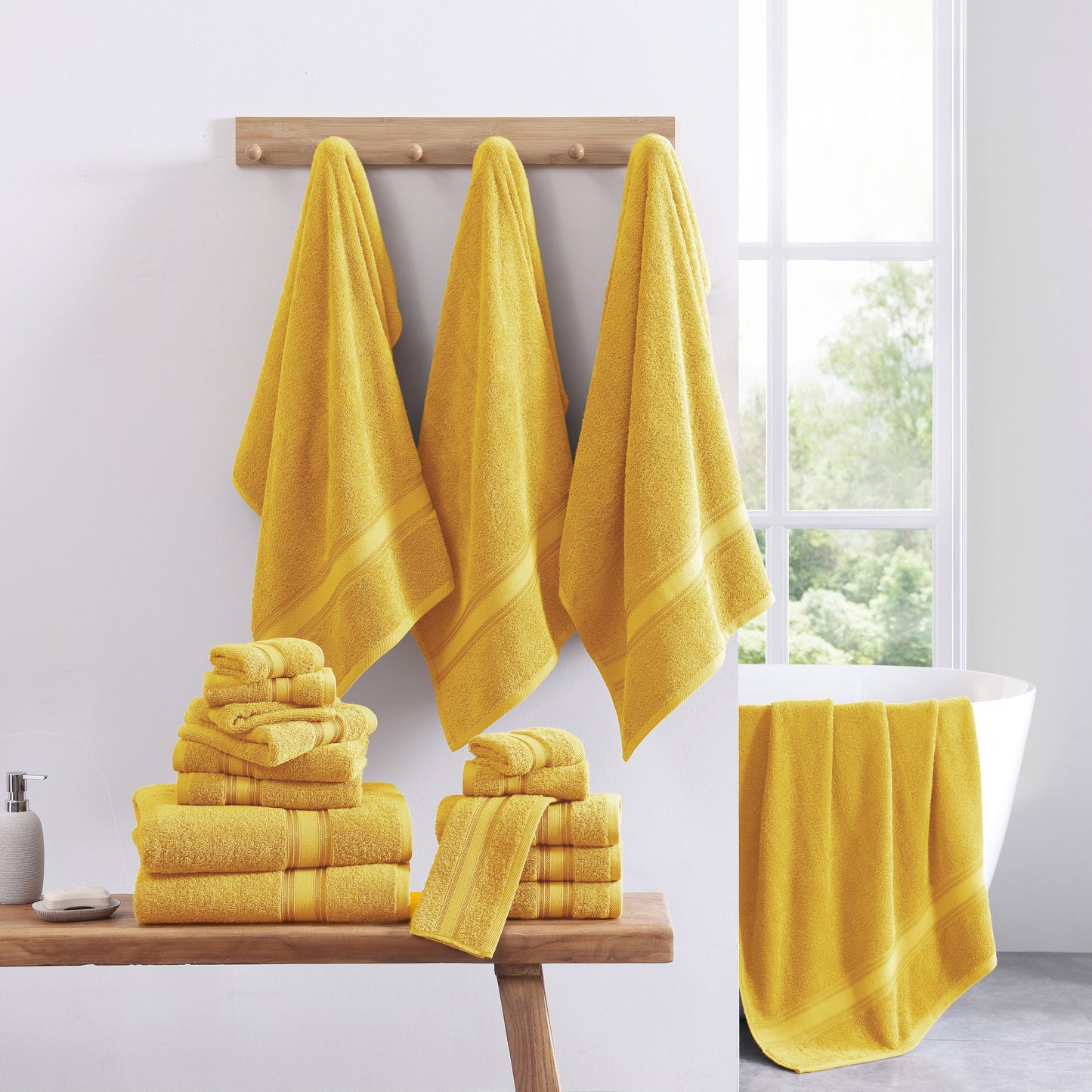 18 Piece 100% Cotton Towel Set 550GSM - Mimosa